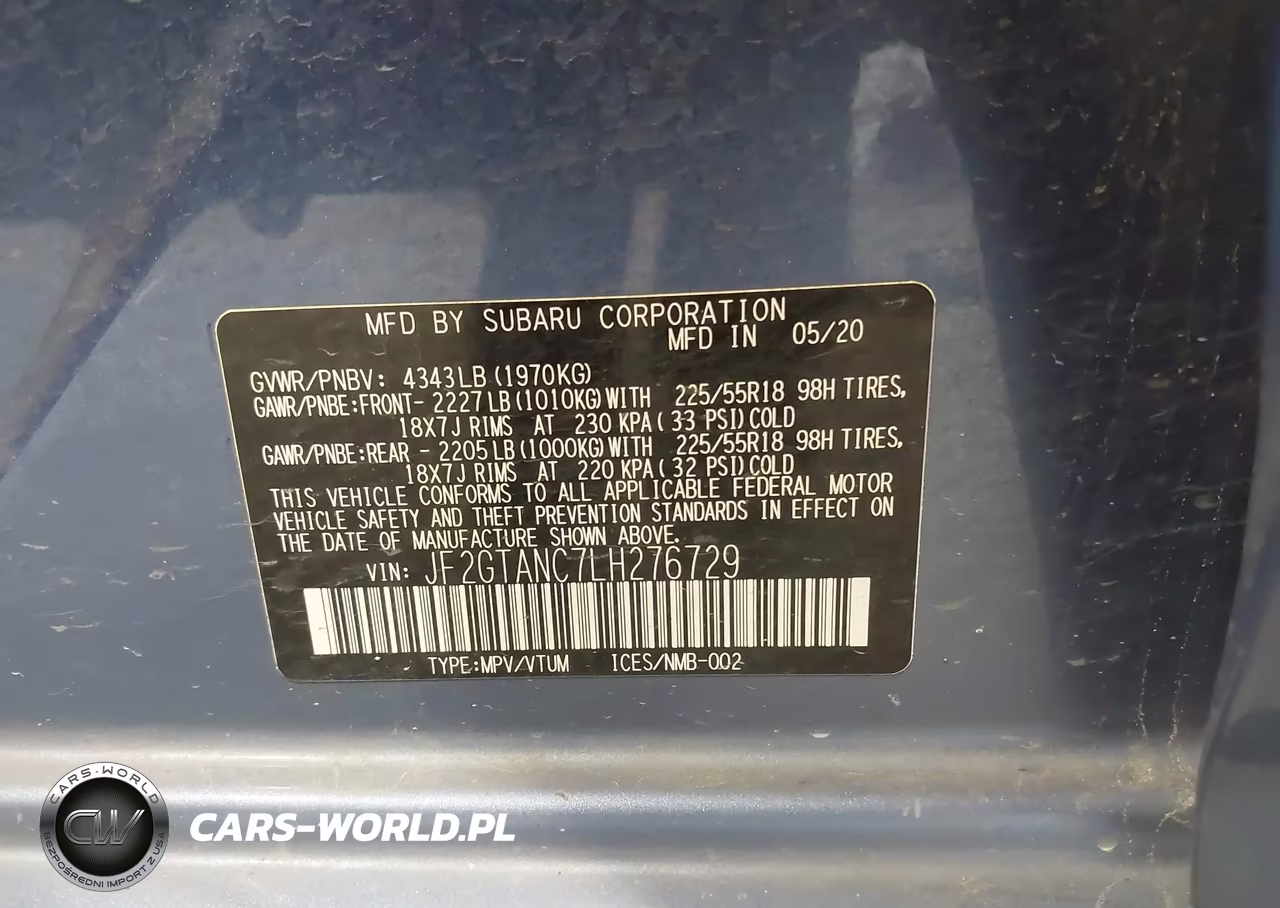 2020 Subaru Crosstrek Limited VIN:JF2GTANC7LH276729 - 9
