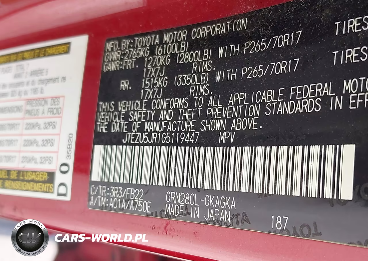 2016 Toyota 4Runner Sr5 VIN:JTEZU5JR1G5119447 - 9
