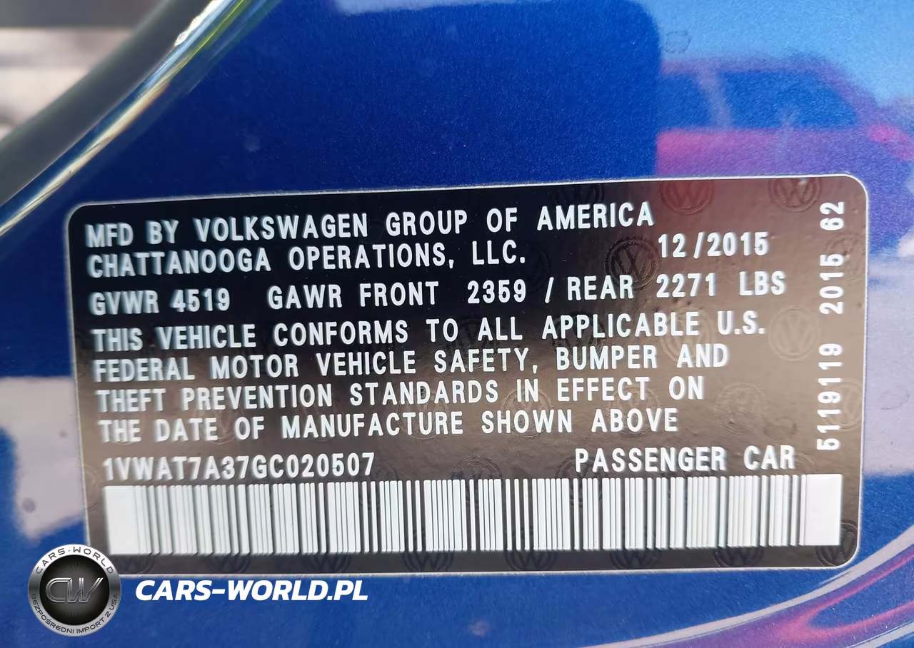 2016 Volkswagen Passat 1.8T S VIN:1VWAT7A37GC020507 - 9