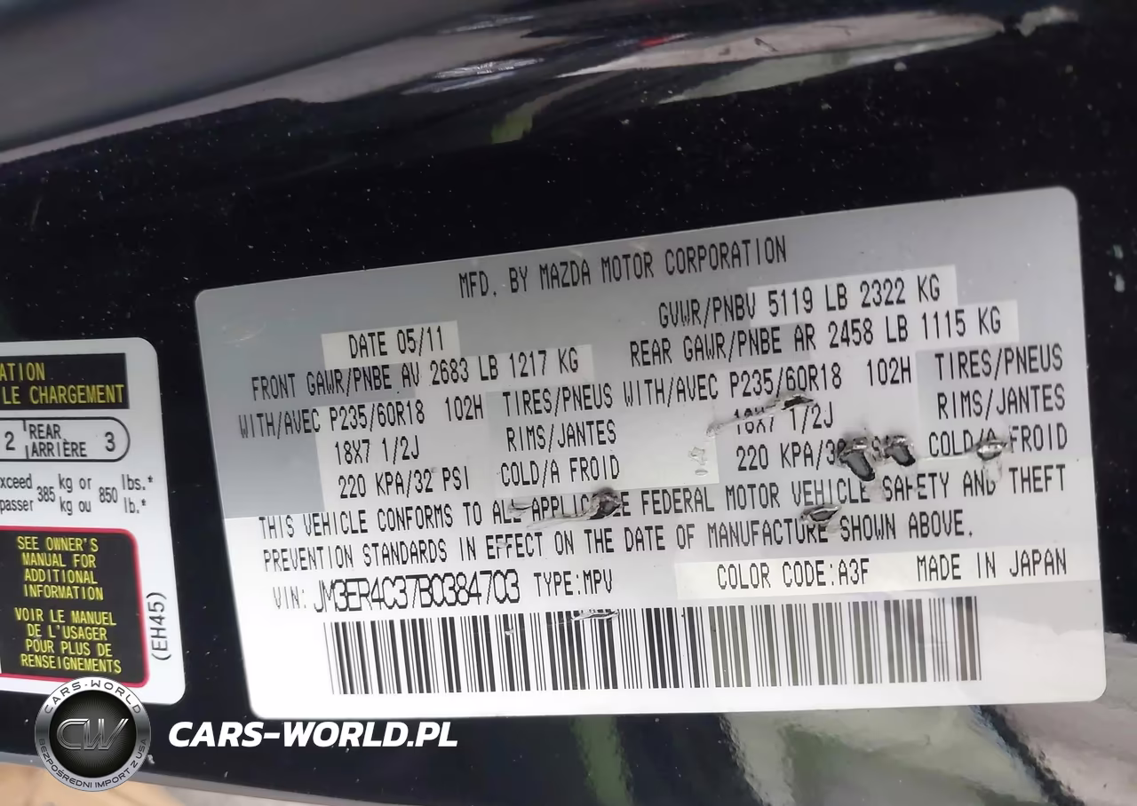 2011 Mazda Cx-7 S Touring VIN:JM3ER4C37B0384703 - 9