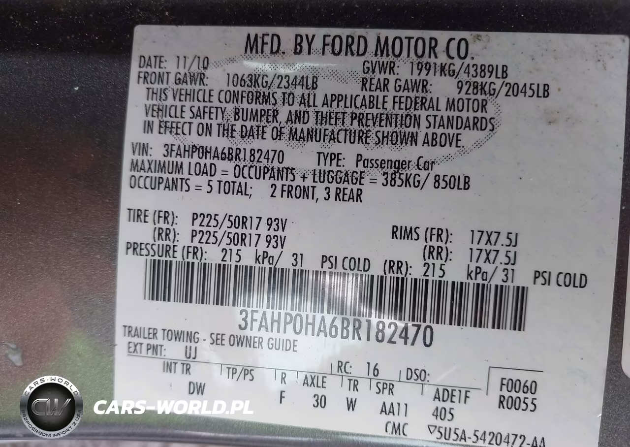 2011 Ford Fusion Se VIN:3FAHP0HA6BR182470 - 9