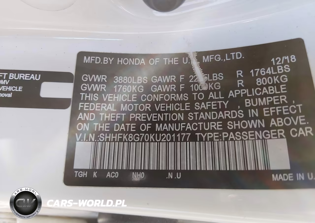 2019 Honda Civic Type-R Touring VIN:SHHFK8G70KU201177 - 9