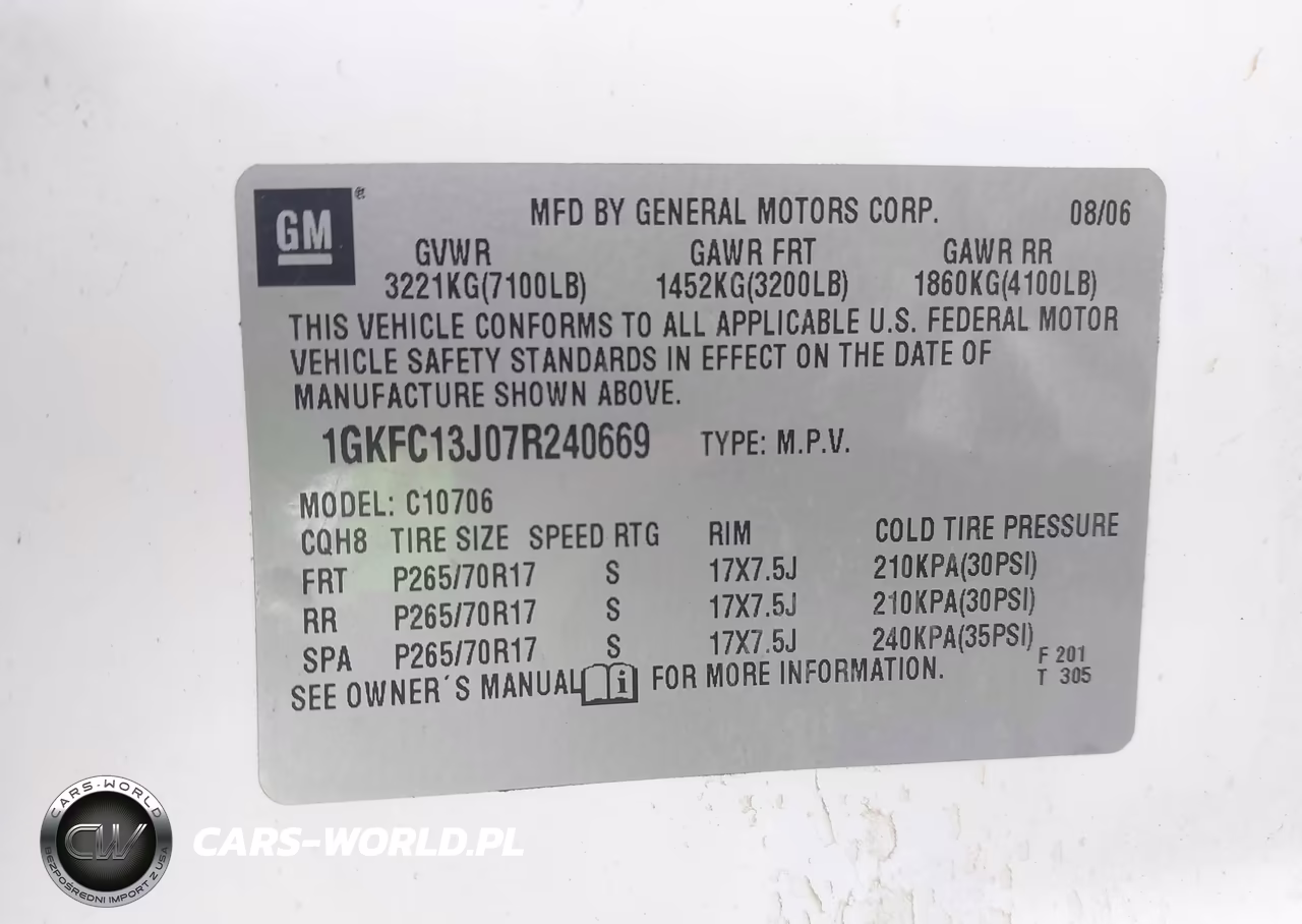 2007 GMC Yukon Sle VIN:1GKFC13J07R240669 - 9