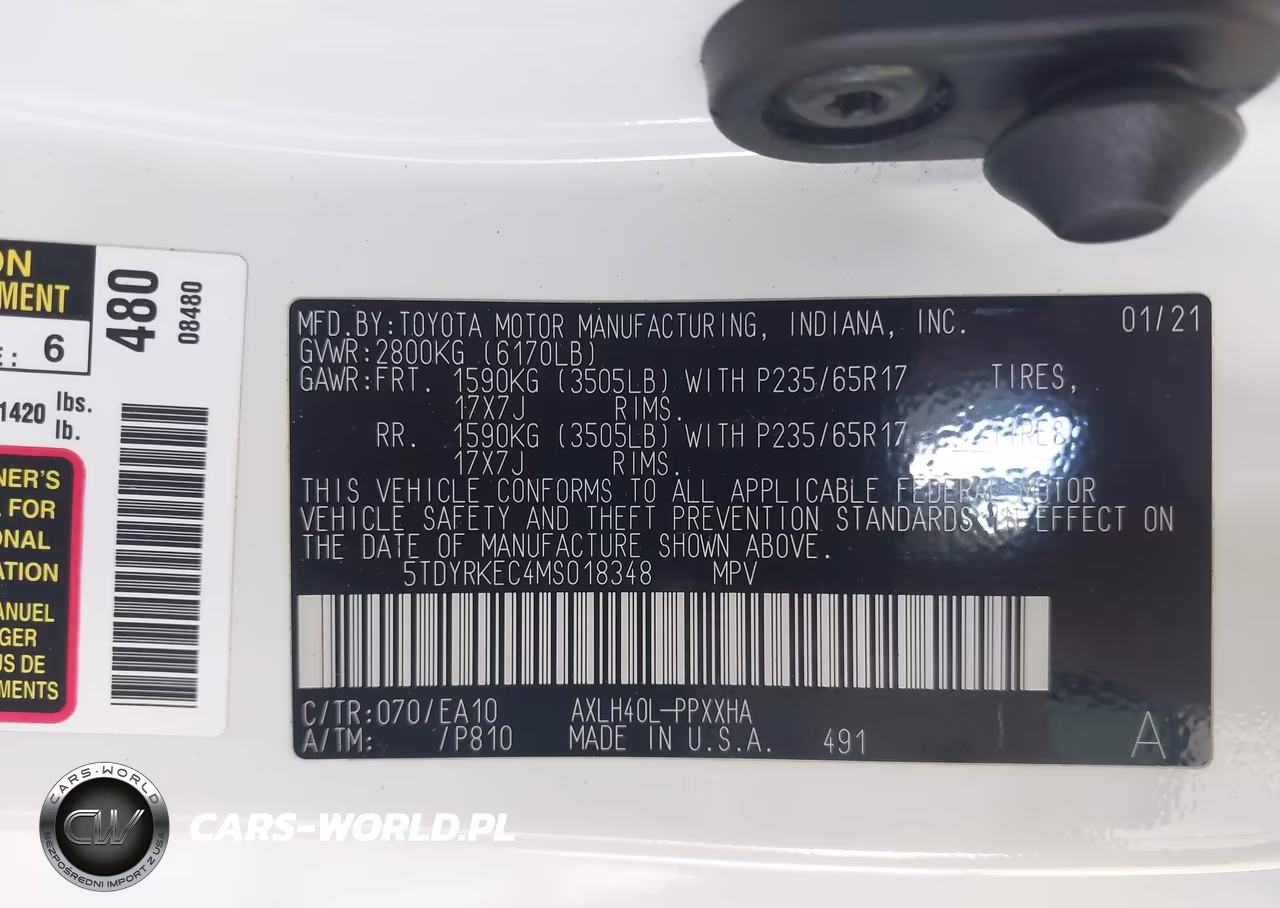 2021 Toyota Sienna Xle VIN:5TDYRKEC4MS018348 - 9