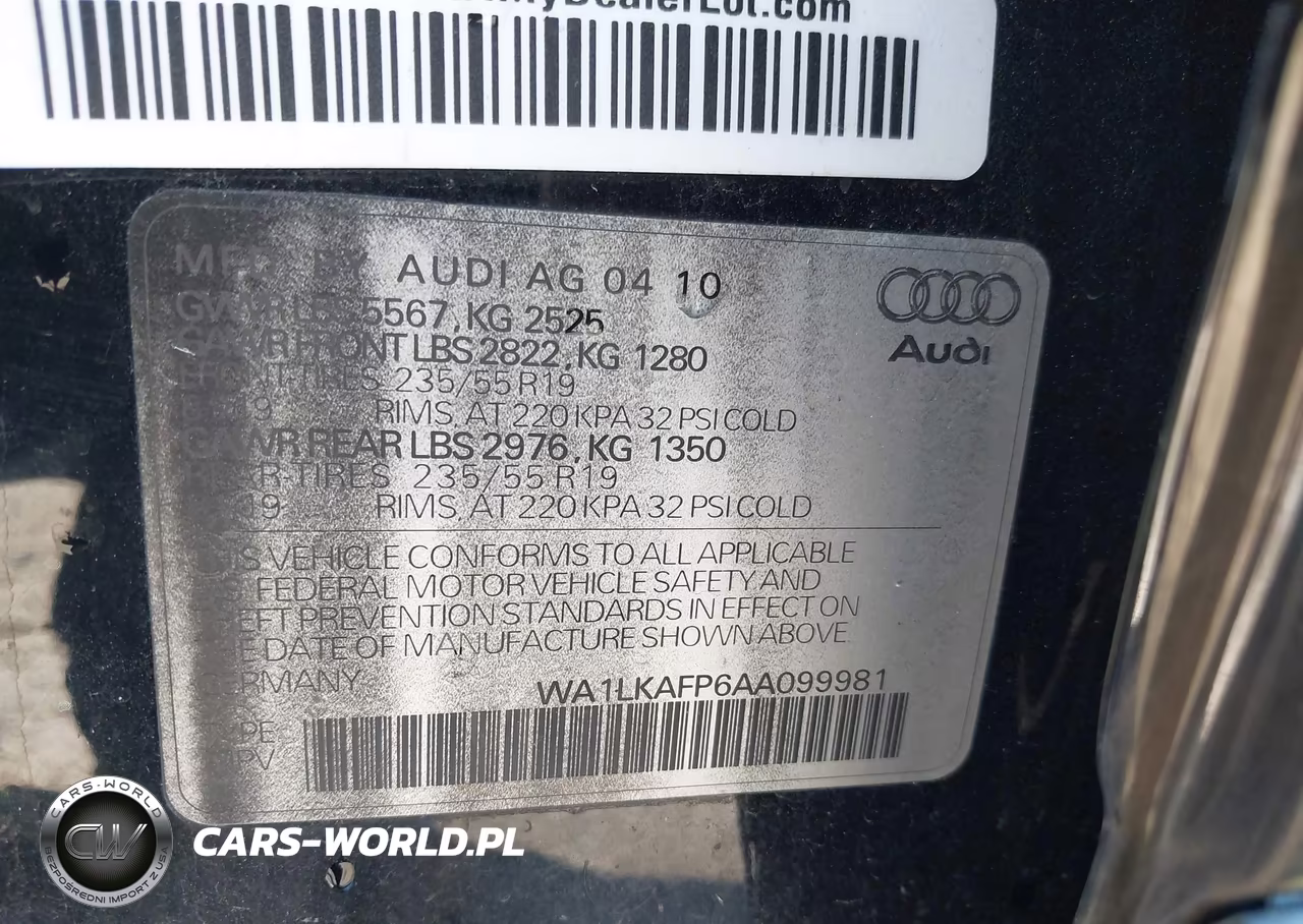 2010 Audi Q5 3.2 Premium VIN:WA1LKAFP6AA099981 - 9