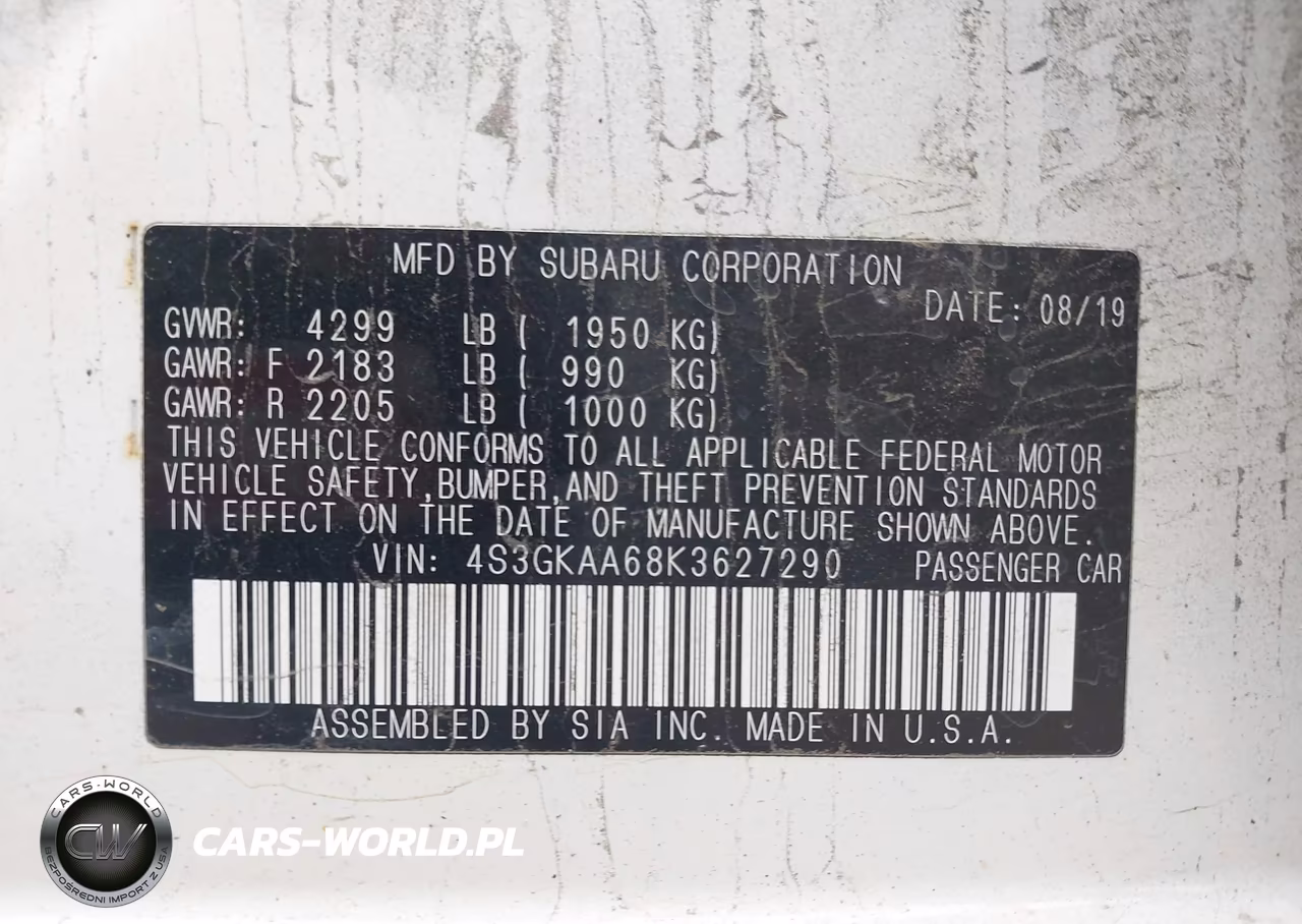 2019 Subaru Impreza 2.0I VIN:4S3GKAA68K3627290 - 9