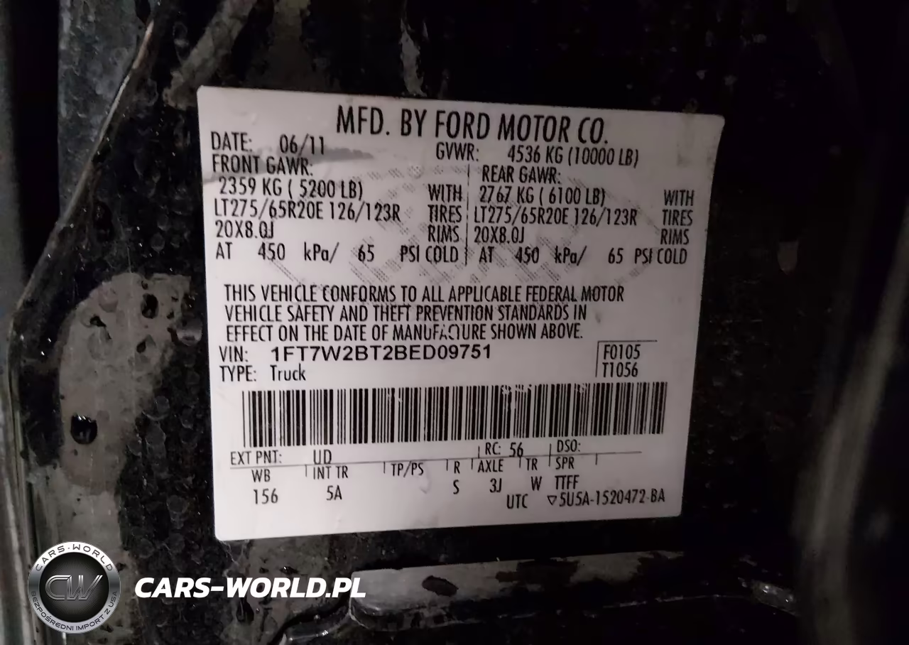 2011 Ford F-250 Lariat VIN:1FT7W2BT2BED09751 - 9