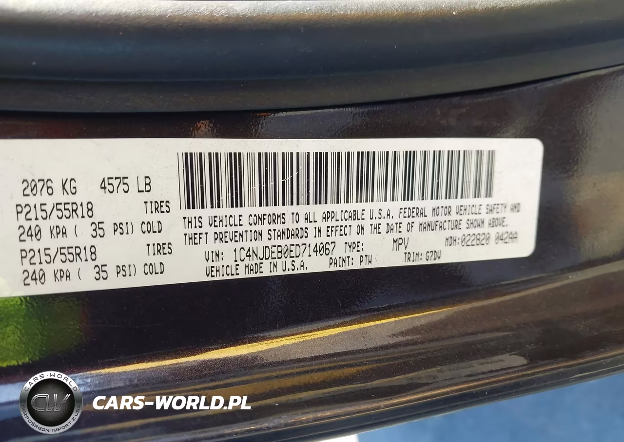 2014 Jeep Compass Latitude VIN:1C4NJDEB0ED714067 - 9