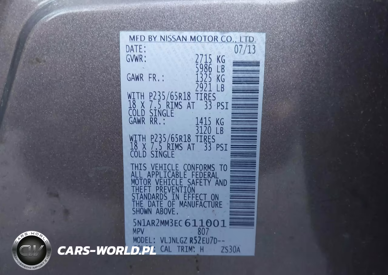 2014 Nissan Pathfinder Sl VIN:5N1AR2MM3EC611001 - 9