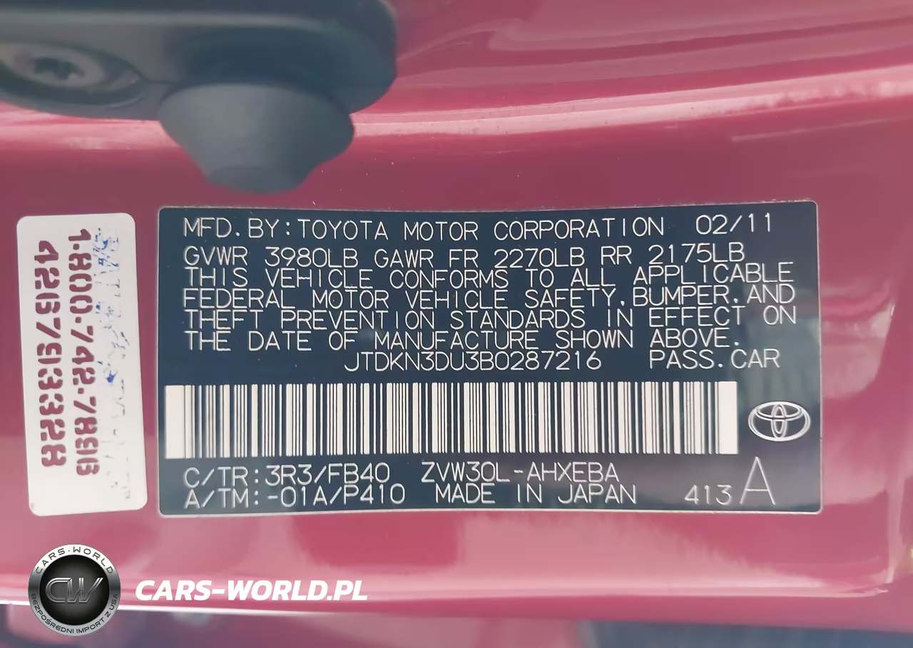 2011 Toyota Prius Two VIN:JTDKN3DU3B0287216 - 9