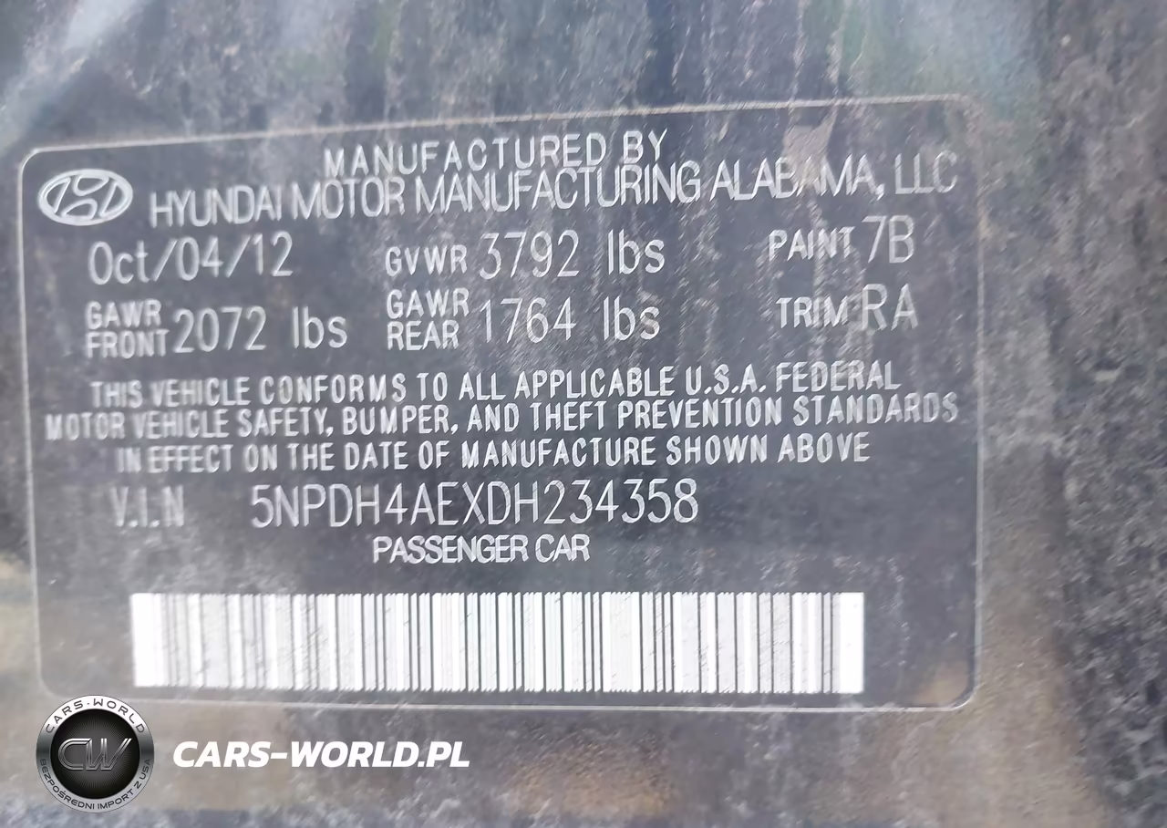 2013 Hyundai Elantra Gls VIN:5NPDH4AEXDH234358 - 9