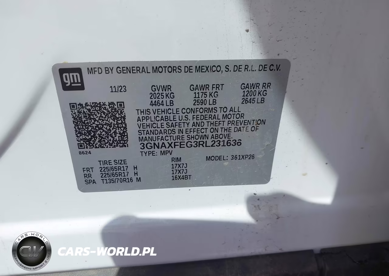 2024 Chevrolet Equinox Fwd 1Fl VIN:3GNAXFEG3RL231636 - 9