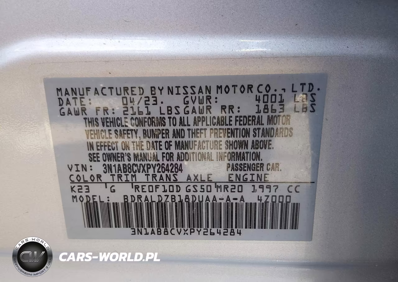 2023 Nissan Sentra Sv Xtronic Cvt VIN:3N1AB8CVXPY264284 - 9