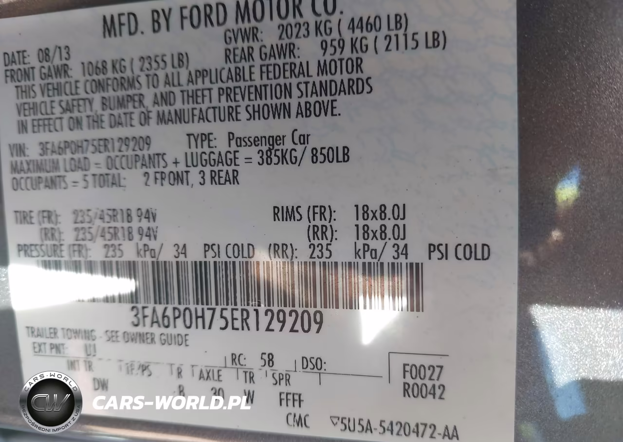 2014 Ford Fusion Se VIN:3FA6P0H75ER129209 - 9
