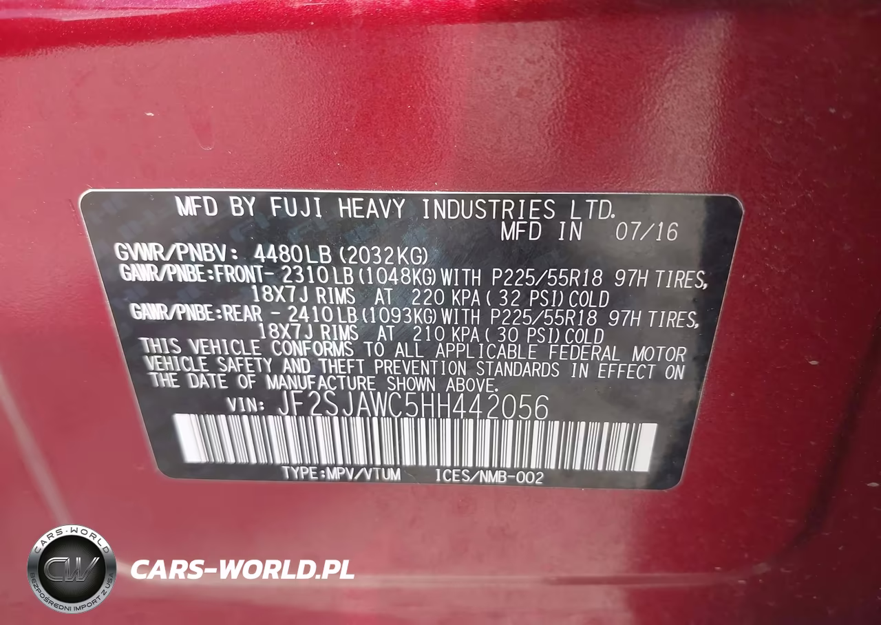 2017 Subaru Forester 2.5I Touring VIN:JF2SJAWC5HH442056 - 9