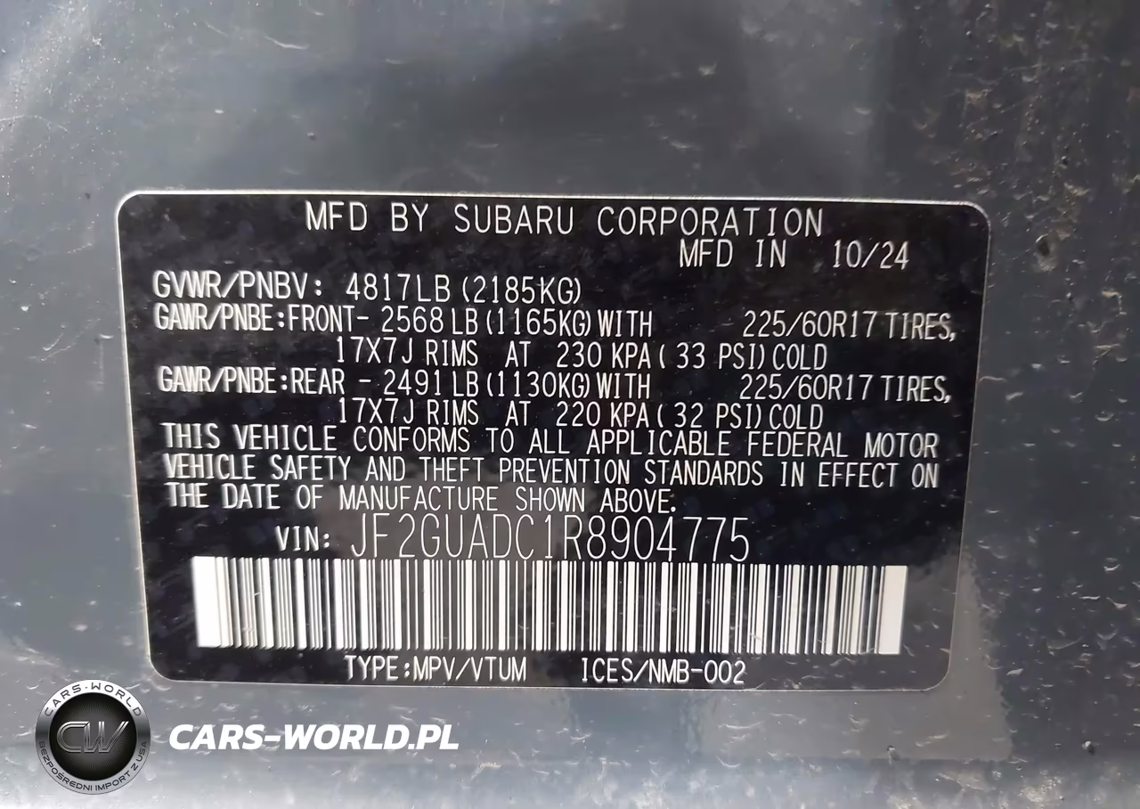 2024 Subaru Crosstrek Premium VIN:JF2GUADC1R8904775 - 9