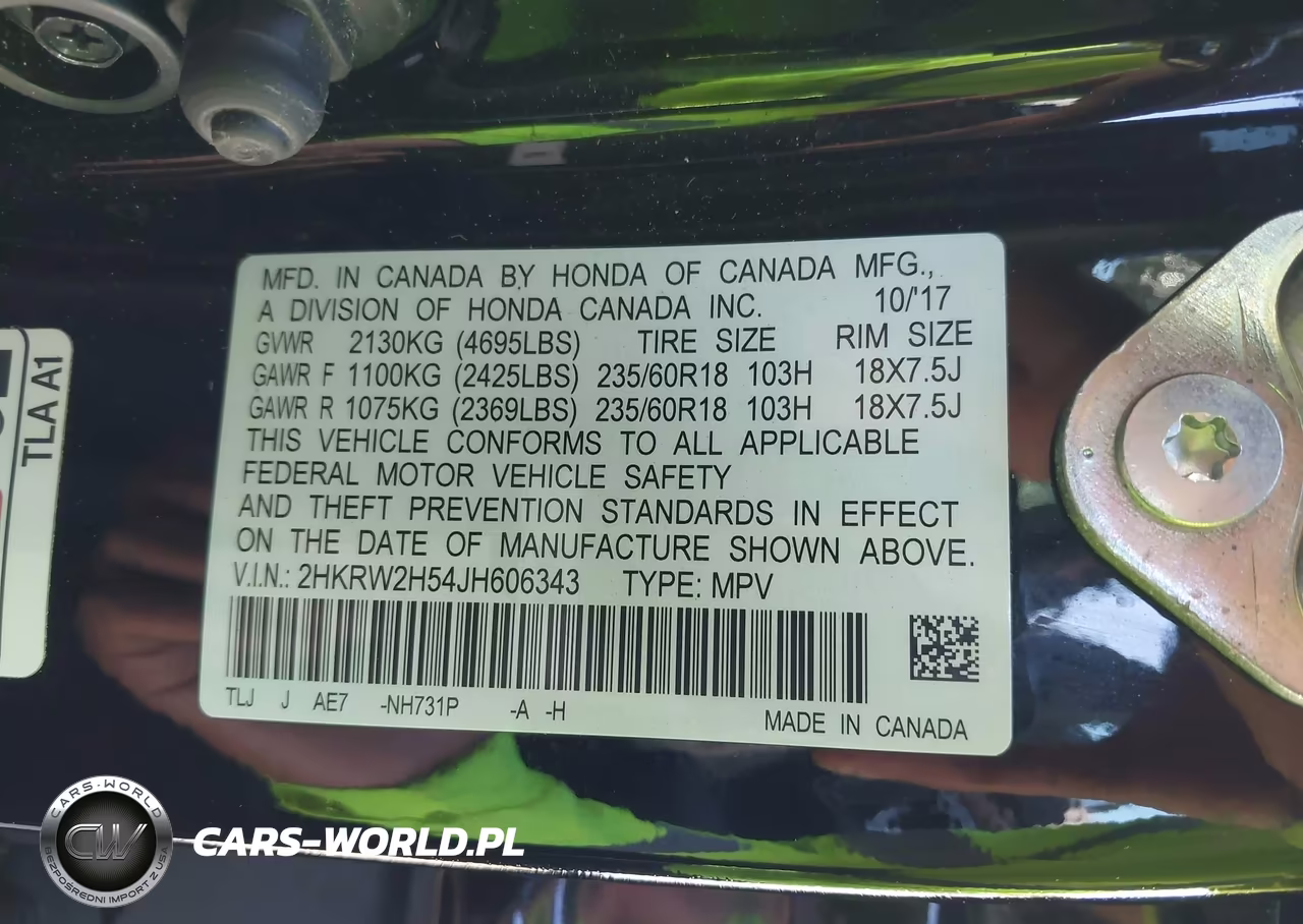 2018 Honda Cr-V Ex VIN:2HKRW2H54JH606343 - 9