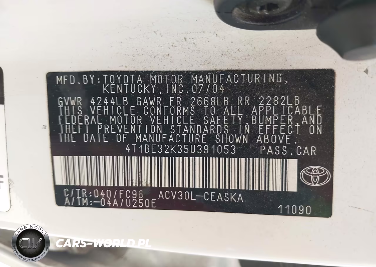 2005 Toyota Camry Se VIN:4T1BE32K35U391053 - 9