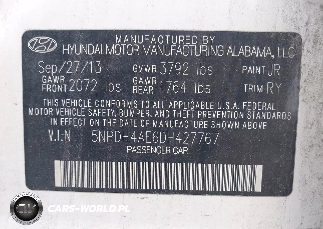 2013 Hyundai Elantra Limited VIN:5NPDH4AE6DH427767 - 9