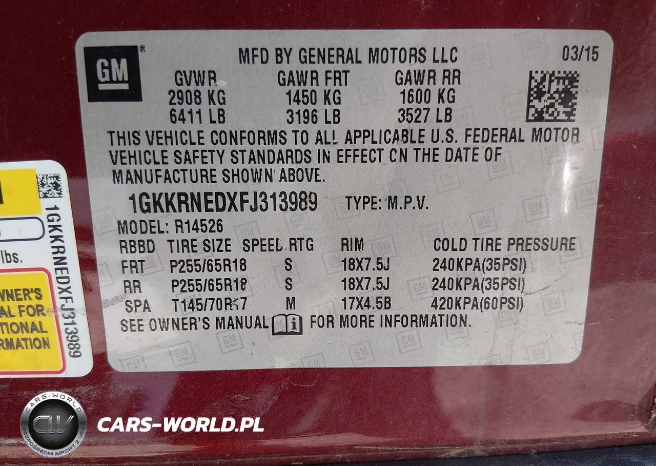 2015 GMC Acadia Sle-1 VIN:1GKKRNEDXFJ313989 - 9