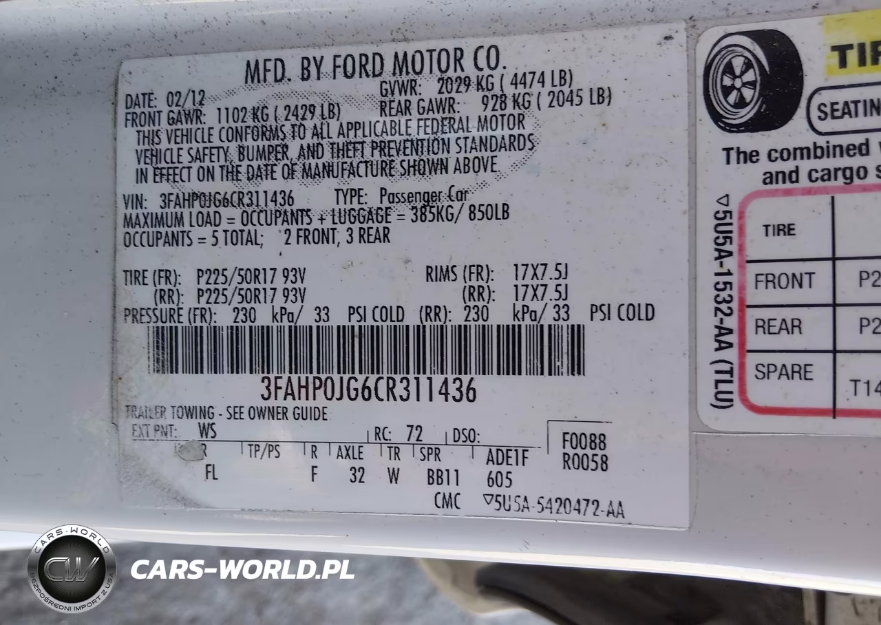 2012 Ford Fusion Sel VIN:3FAHP0JG6CR311436 - 9