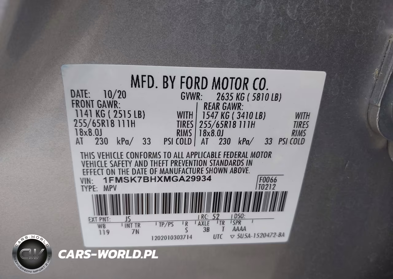 2021 Ford Explorer VIN:1FMSK7BHXMGA29934 - 9