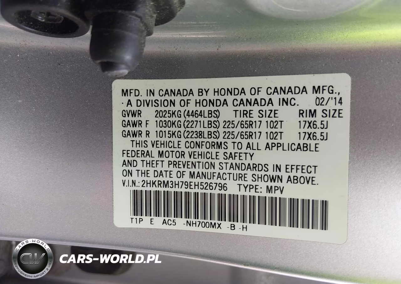2014 Honda Cr-V Ex-L VIN:2HKRM3H79EH526796 - 9