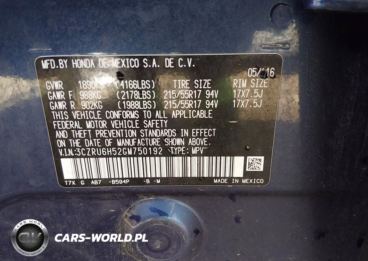 2016 Honda Hr-V Ex VIN:3CZRU6H52GM750192 - 9