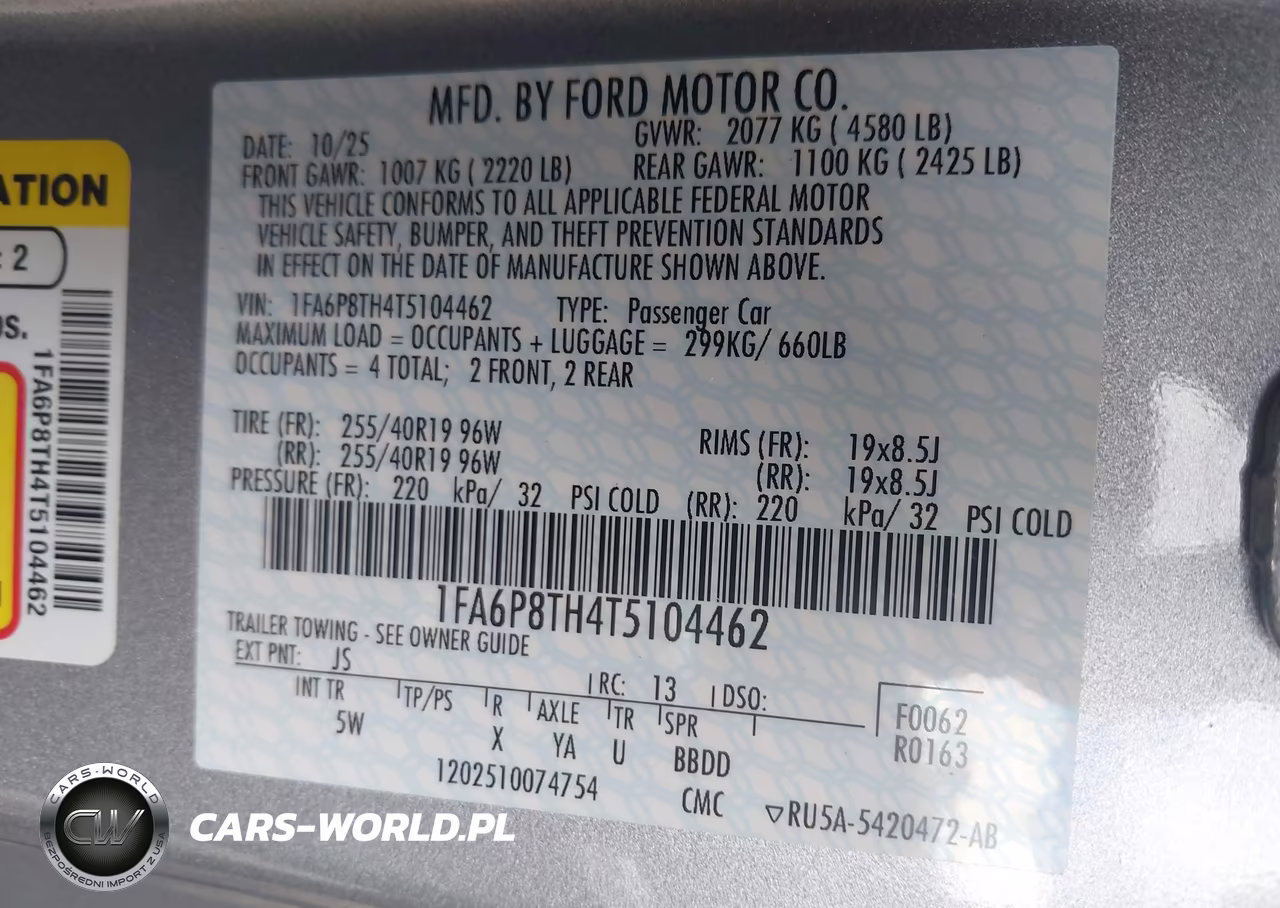 2026 Ford Mustang Ecoboost Premium Fastback VIN:1FA6P8TH4T5104462 - 9