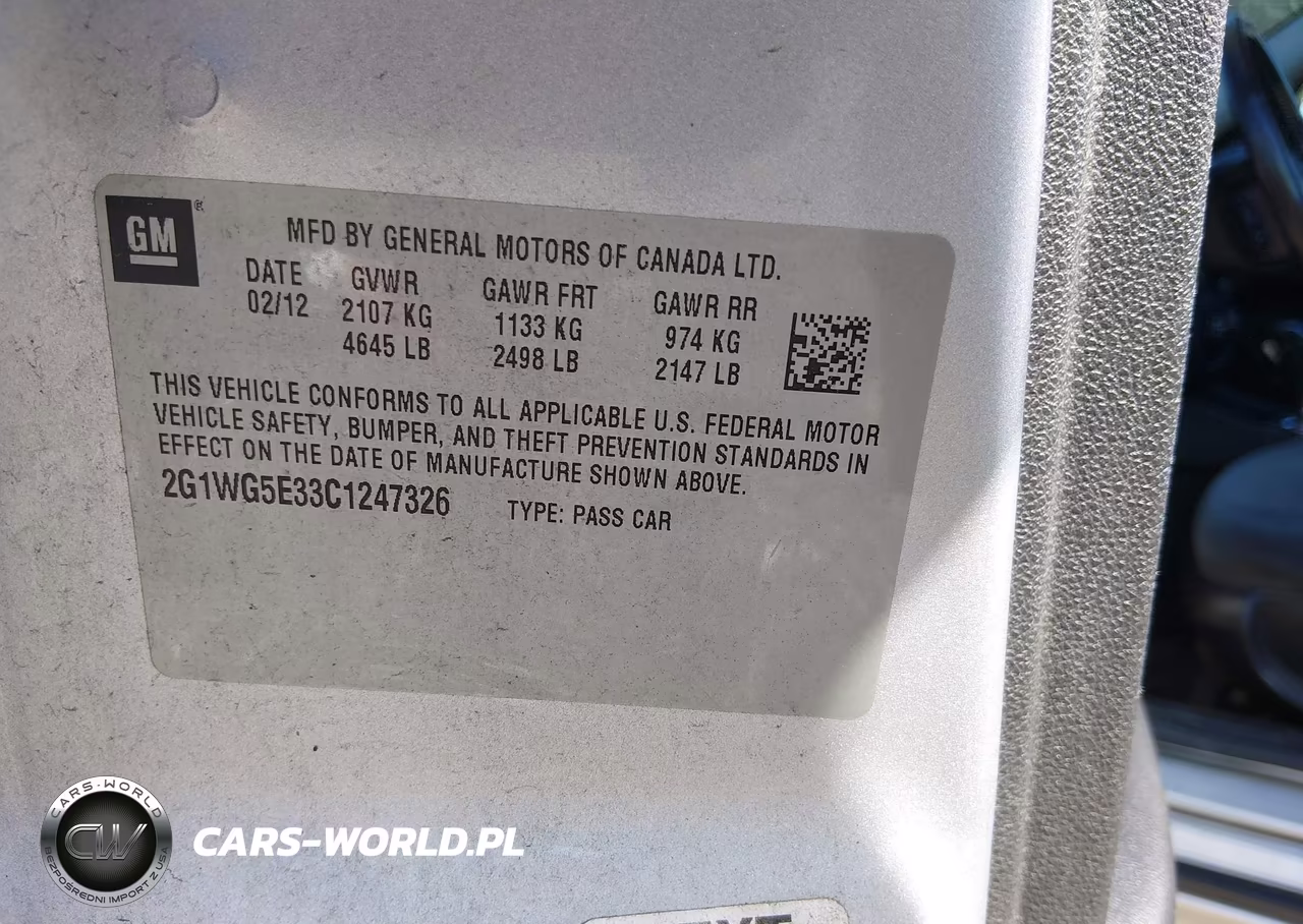 2012 Chevrolet Impala Lt VIN:2G1WG5E33C1247326 - 9