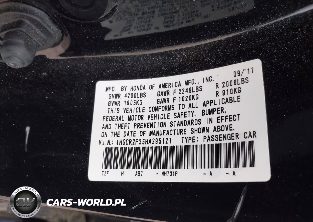 2017 Honda Accord Lx VIN:1HGCR2F35HA295121 - 9