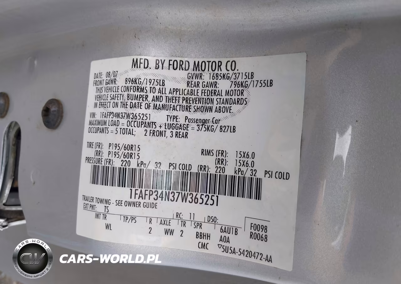 2007 Ford Focus S-Se-Ses VIN:1FAFP34N37W365251 - 9