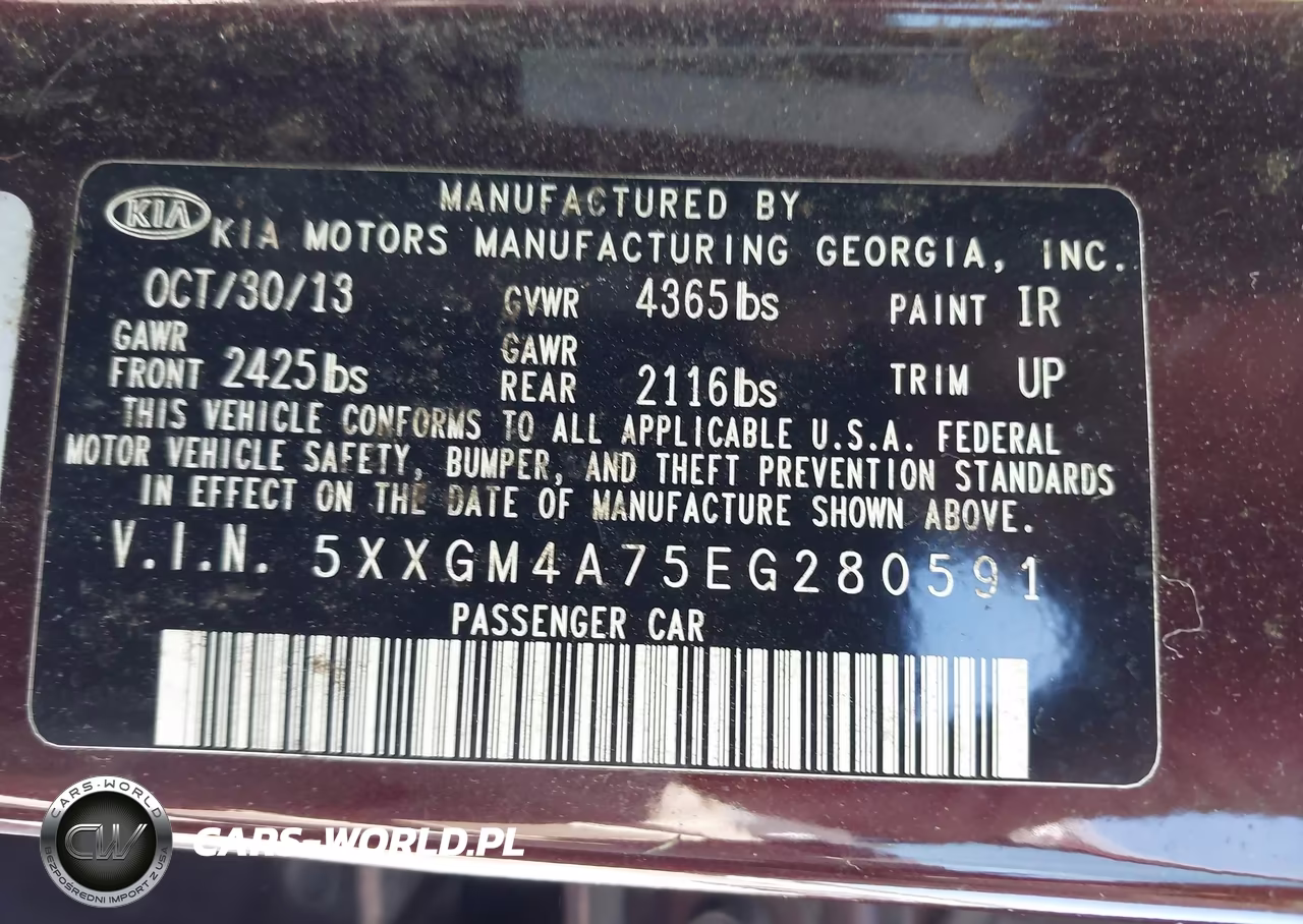 2014 Kia Optima Lx VIN:5XXGM4A75EG280591 - 9