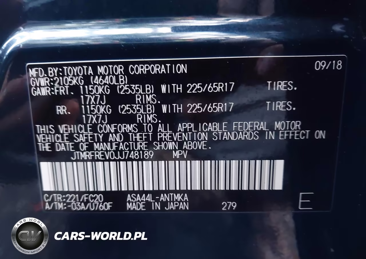 2018 Toyota Rav4 Xle VIN:JTMRFREV0JJ748189 - 9