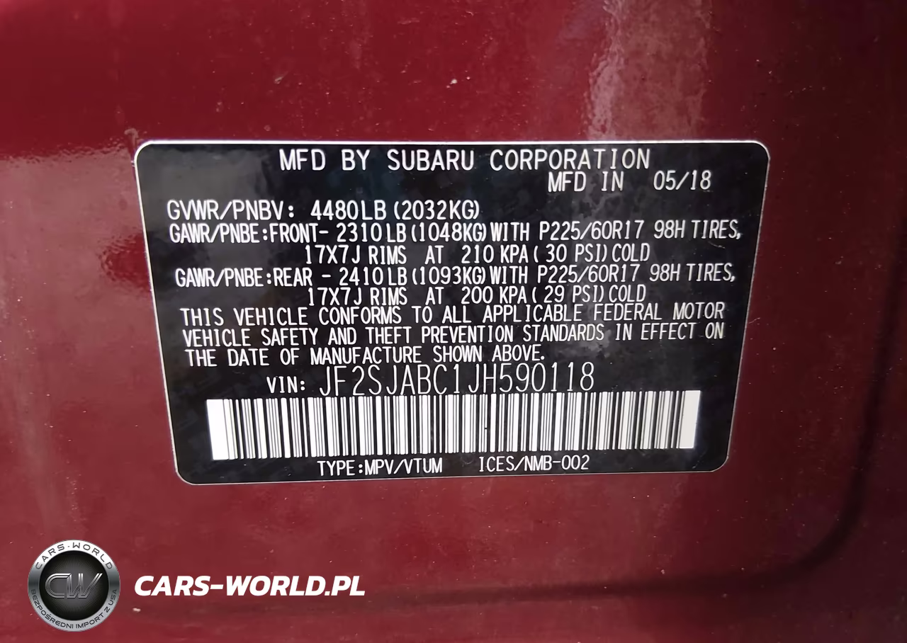 2018 Subaru Forester 2.5I VIN:JF2SJABC1JH590118 - 9