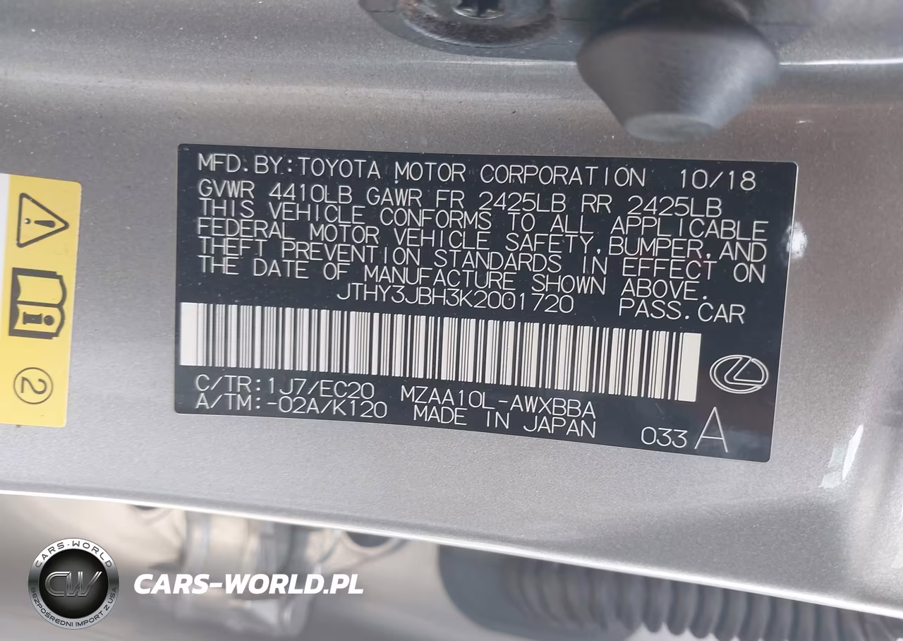 2019 Lexus Ux 200 VIN:JTHY3JBH3K2001720 - 9