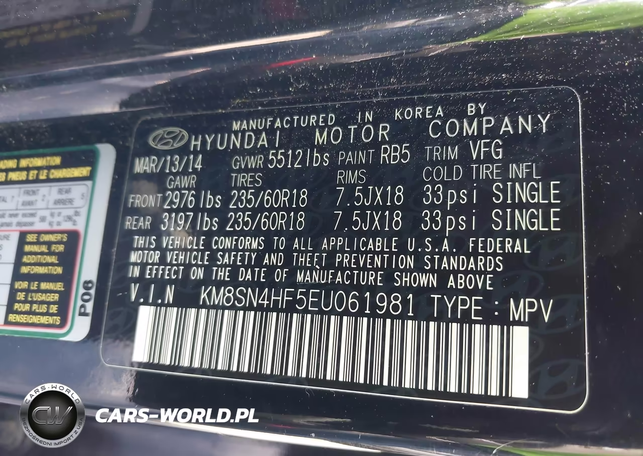 2014 Hyundai Santa Fe Gls VIN:KM8SN4HF5EU061981 - 9