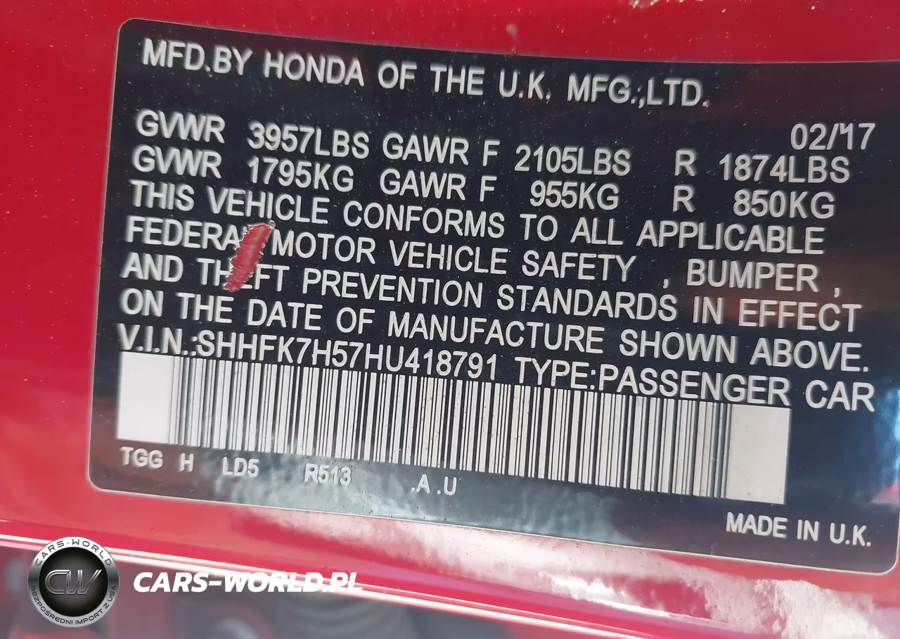2017 Honda Civic Ex VIN:SHHFK7H57HU418791 - 9