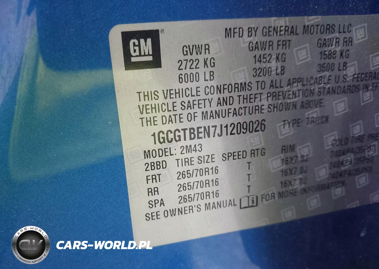 2018 Chevrolet Colorado Wt VIN:1GCGTBEN7J1209026 - 9
