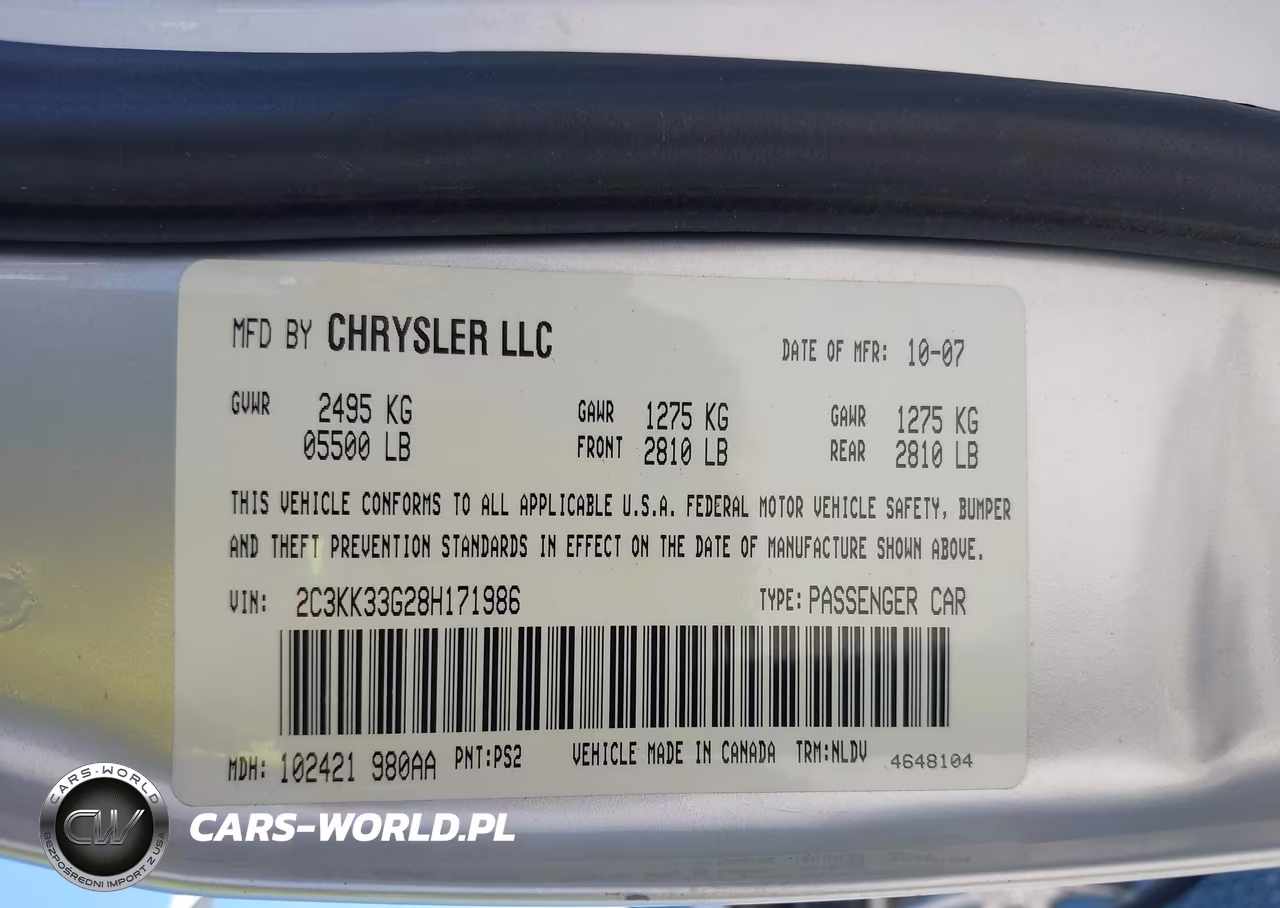 2008 Chrysler 300 Limited VIN:2C3KK33G28H171986 - 9