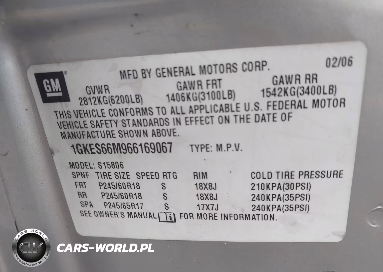 2006 GMC Envoy Xl Denali VIN:1GKES66M966169067 - 9