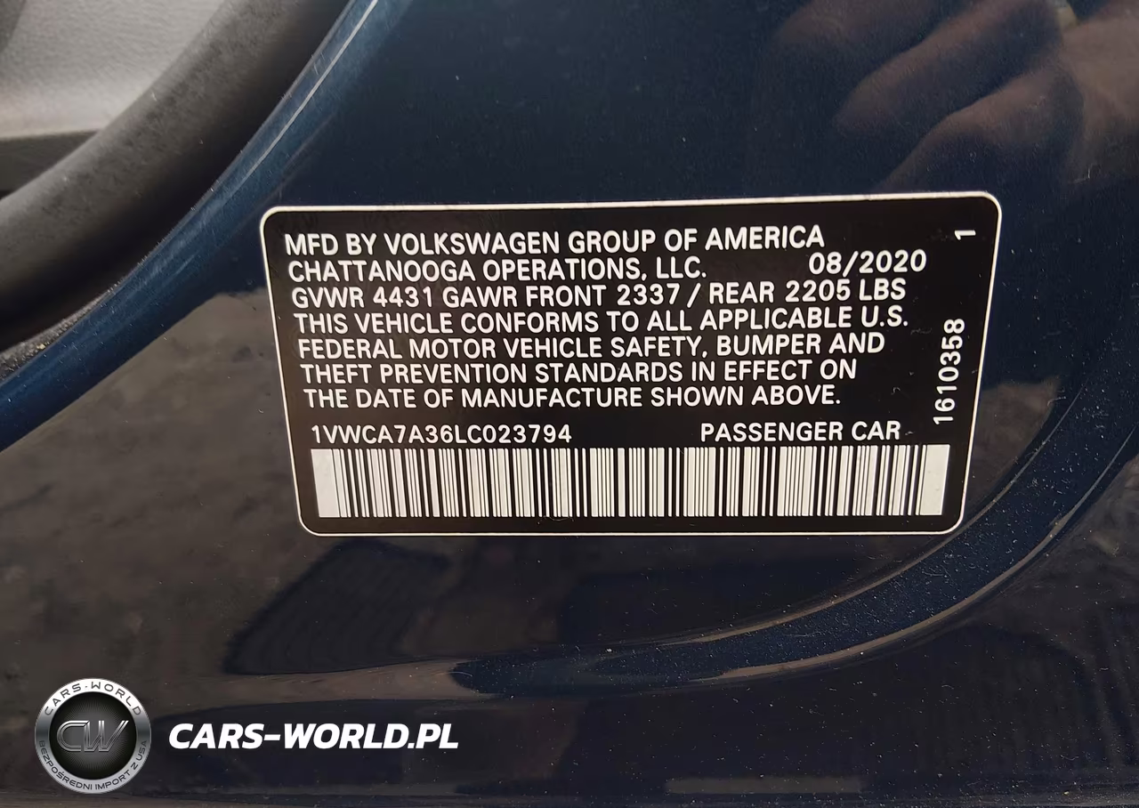 2020 Volkswagen Passat 2.0T Sel VIN:1VWCA7A36LC023794 - 9