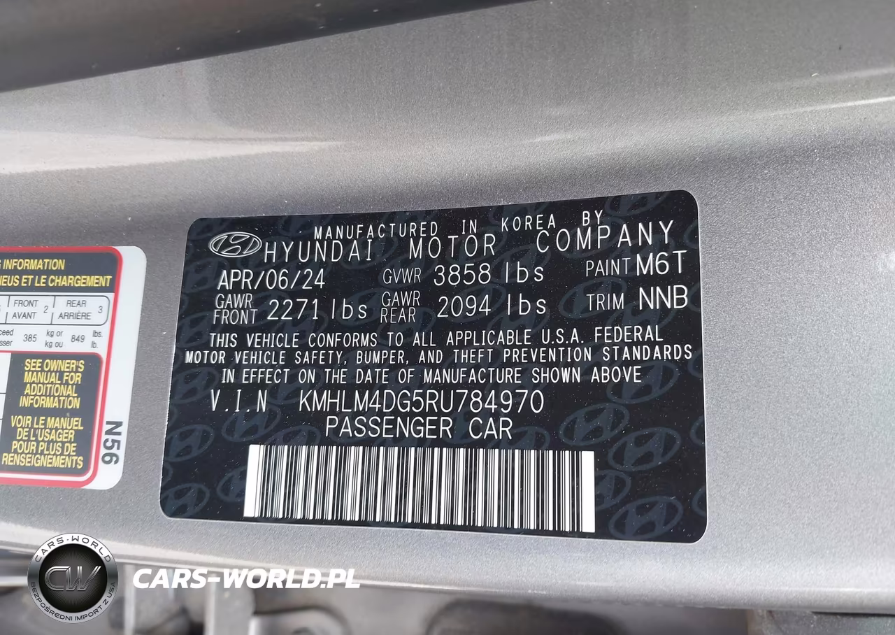 2024 Hyundai Elantra Sel VIN:KMHLM4DG5RU784970 - 9