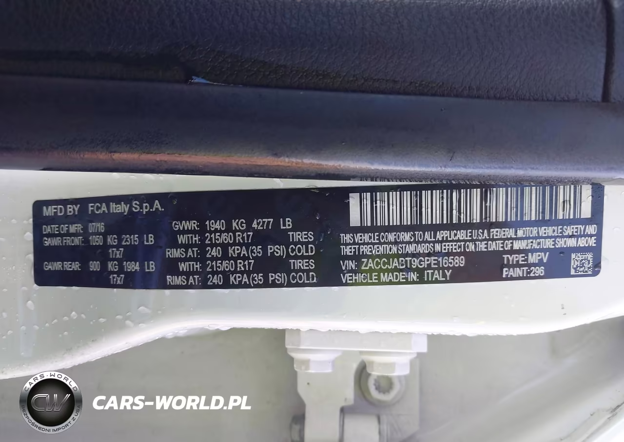2016 Jeep Renegade Latitude VIN:ZACCJABT9GPE16589 - 9