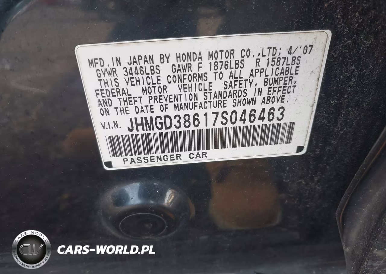 2007 Honda Fit Sport VIN:JHMGD38617S046463 - 9