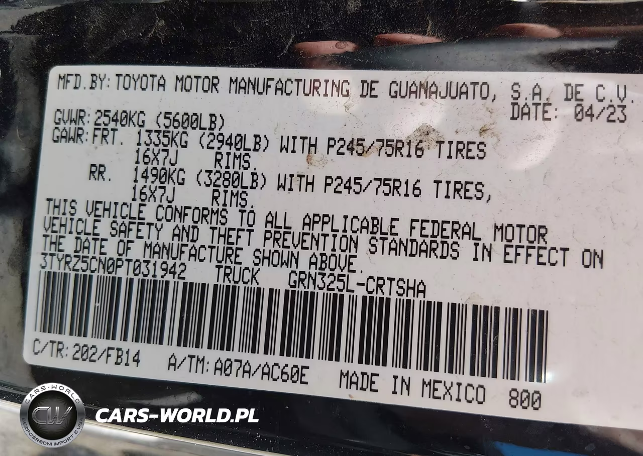 2023 Toyota Tacoma Sr V6 VIN:3TYRZ5CN0PT031942 - 9