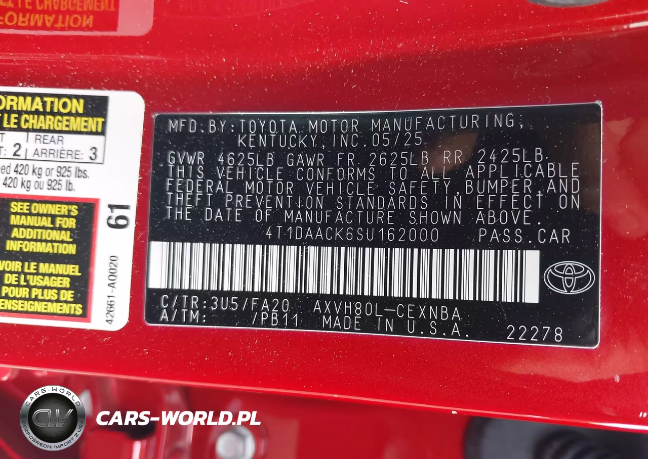 2025 Toyota Camry Le VIN:4T1DAACK6SU162000 - 9