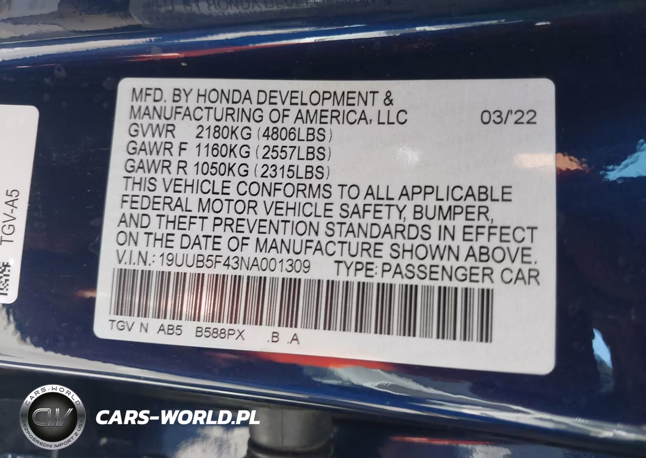 2022 Acura Tlx Technology Package VIN:19UUB5F43NA001309 - 9