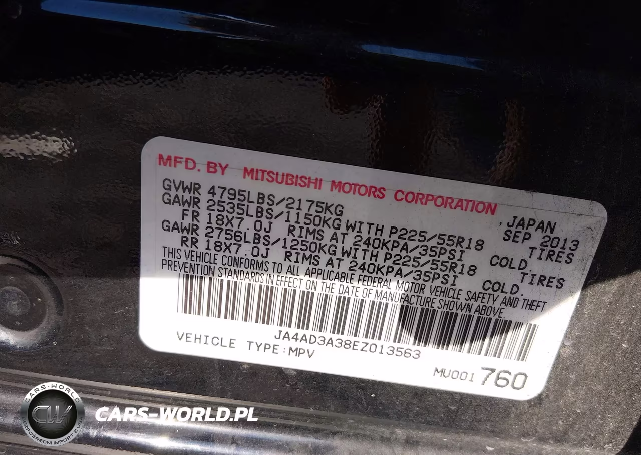 2014 Mitsubishi Outlander Se VIN:JA4AD3A38EZ013563 - 9
