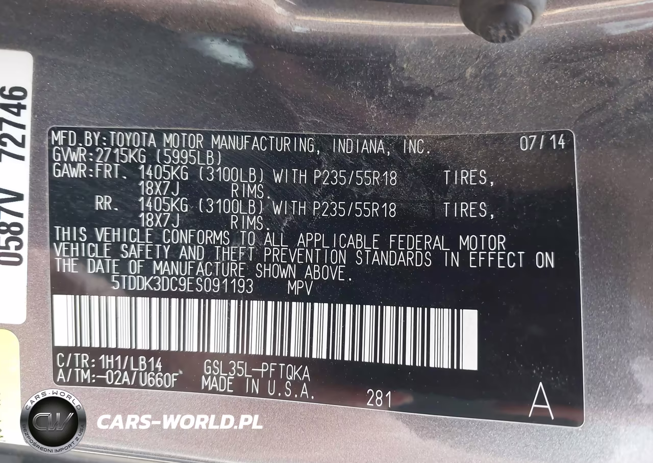 2014 Toyota Sienna Xle 7 Passenger VIN:5TDDK3DC9ES091193 - 9